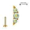 1,2mm Titan Labret mit Gold 3er Kristall und Kugeln