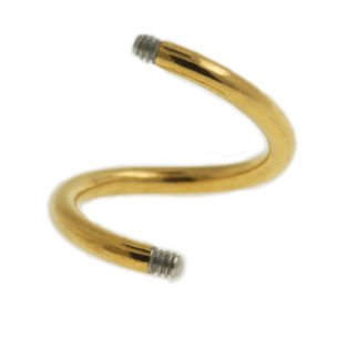 1,6mm goldene body piercing spirale ohne Kugeln
