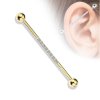 Gold Silber Industrial Barbell Kristalle Ohr Piercing