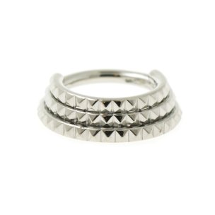 1,2mm 3 versetzte Diamond Cut Reihen Segment Clicker Ring