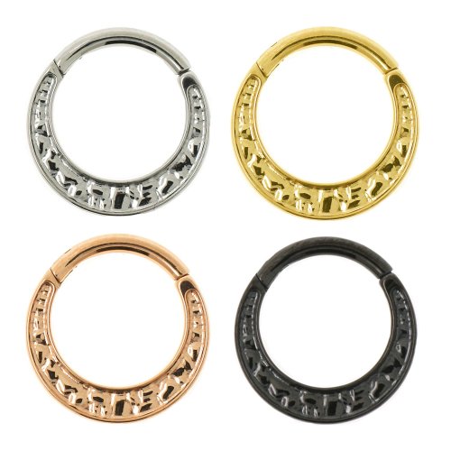 Septum Piercing Clicker Ring mit breitem Rand in silber, gold und roségold und schwarz