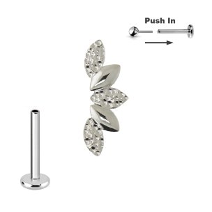 Titan Micro Push Pin stecksystem mit Blatt Bogen in Silber