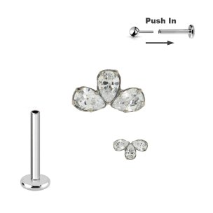 Titan Micro Push Pin stecksystem mit 3er Kristall Bogen...