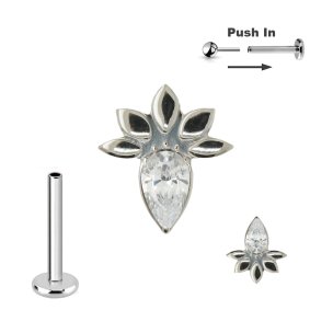 Titan Micro Push Pin stecksystem mit Blüte Kristall...