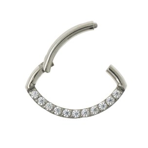1,2mm Oval Kristalle Septum Ohr Clicker Ring