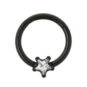 1,2mm Stern Kristall Segment Ring Clicker Septum Ohr