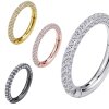 1,2mm Titan Gold 3 Seiten Multikristall Rand Clicker Ring