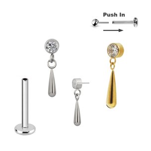 1,2mm Ohr Helix Lobe Piercing Titan Stecker Push Pin...