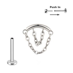 1,2mm Hidden Helix Doppel Kette Aufsatz Titan Labret...