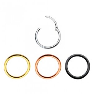 0,8mm TITAN Gold Rosegold Schwarz Clicker Segment Ring