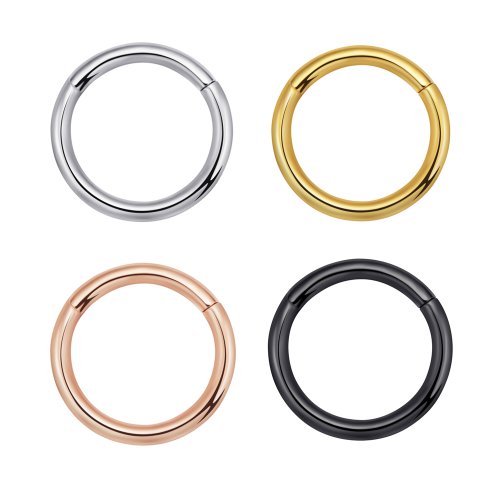 Segmentring Clicker Titan in 1,2mm Stärke in Gold, Rosegold und Schwarz