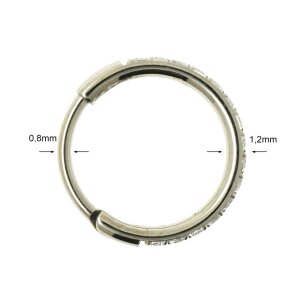 0,8mm Titan Nasen Ohr Clicker Ring viele Kristalle