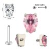 1,2mm gefasster Tropfen Kristall Titan Labret Innengewinde
