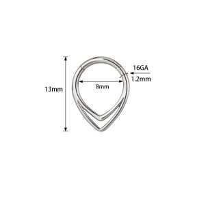 1,2mm Titan Segment Clicker Doppel Tropfen Ring