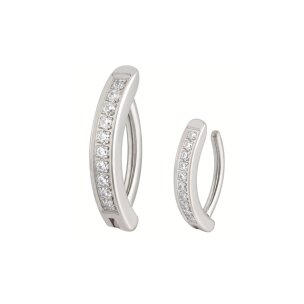 Bauchnabel Banane Piercing Clicker mit Kritallen aus Titan