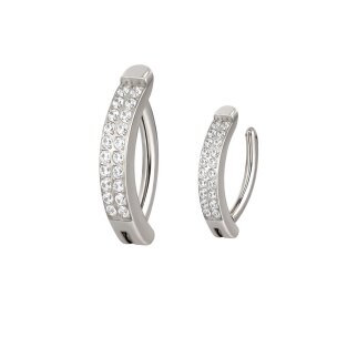 1,6mm Titan Doppel Kristalle Clicker Bauchnabel Piercing