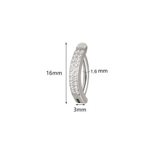 1,6mm Titan Doppel Kristalle Clicker Bauchnabel Piercing