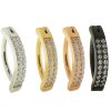 Bauchnabel Banane Piercing Clicker mit doppel Kritallen aus Titan  in Gold oder Silber