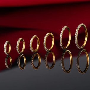 1,2mm Kristall Clicker Ring breiterer Rand