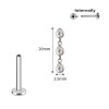 1,2mm 3er Tropfen Kristall HängerTitan Labret Innengewinde