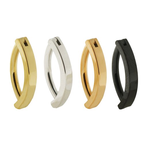 Titan Bauchnabel Banane Piercing Clicker in Gold oder Silber