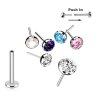 Nasenpiercing Ohr Helix Tragus Piercing Titan Stecker Push Pin stecksystem mit Kristall