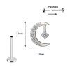 Titan Kristall Mond mit Stern Push in Labret Stecksystem