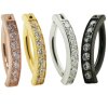 Bauchnabel Banane Piercing Clicker mit Kritallen in Gold, Silber, Rosegold oder Schwarz