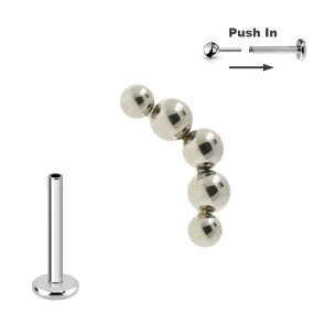 5er Kugel Bogen Aufsatz Titan Labret Stecksystem