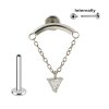1,2mm Hidden Helix Labret Dreieck Kristall Anhänger mit Kette