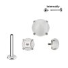 1,2mm gefasster echt Stein Titan Labret Innengewinde