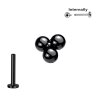 3er Kugeln Dreieck Micro Labret Ohr Lippen Piercing Stecker Schwarz