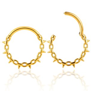 1,2mm Stahl Segment Clicker Ring Kette mit Spikes