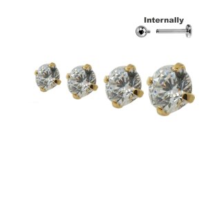 Titan gefasster kristall Aufsatz in Gold