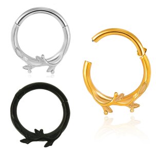 Septum Piercing/ Segment  Clicker Ring mit Zweig Motic in...