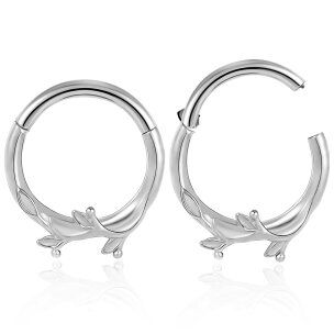 1,2mm Clicker Ring mit Zweig Motiv