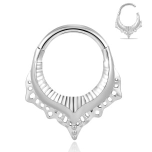 1,2mm Spitzer Ornament Septum Clicker Ring Boho
