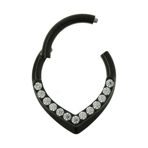1,2mm Spitzer Septum Clicker Ring mit Kristallen