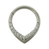 1,2mm Spitzer Septum Clicker Ring mit Kristallen