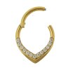 1,2mm Spitzer Septum Clicker Ring mit Kristallen