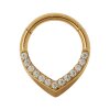 1,2mm Spitzer Septum Clicker Ring mit Kristallen