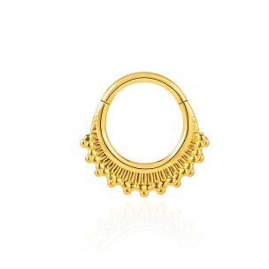 1,2mm Breiter Clicker Boho Muster Silber Gold