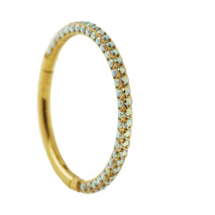 1,2mm Titan Gold 3 Seiten AB Multikristall Rand Clicker Ring