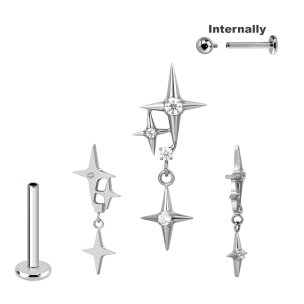 Titan Labret Innengewinde mit Zacken Sternen und...