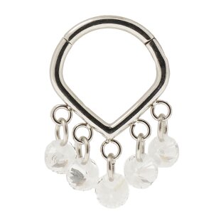 1,2mm Spitzer Clicker mit Kristall Anhängern Gold...