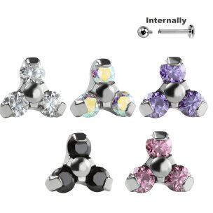 Titan Kristall Blume Aufsatz Internally in Silber viele...