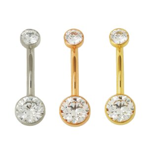 Bauchnabelpiercing in Titan Gold Rosegold Silber mit...