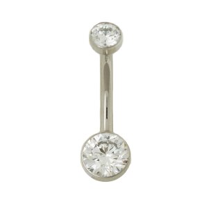 TITAN Rose Gold Flache Kristalle 4+6mm Bauchnabel Intim...