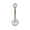 TITAN Rose Gold Flache Kristalle 4+6mm Bauchnabel Intim Piercing Banane