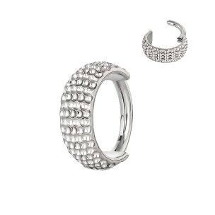 1,2mm Titan Clicker Ring breiter Rand Punkte Struktur